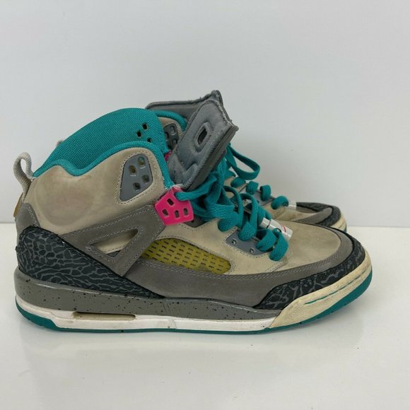 Jordan Spizike Miami Vice Basketball Shoes Grey Vivid Pink Youth 7Y - Picture 3 of 6